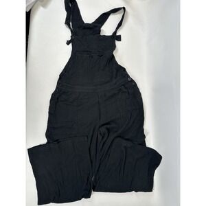 Under Gear International Male Crepe Bib Overall Romper JumpSuit Black Vintage